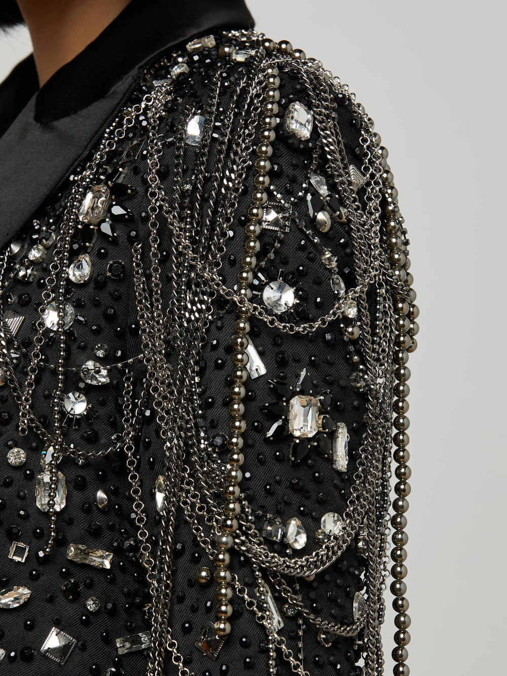Soma Embellished Blazer in Crystal/Chain Embellishment