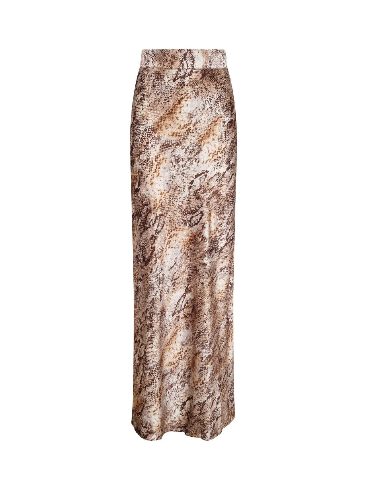 Ryker Silk Maxi Skirt in Tan Multi Western Snake