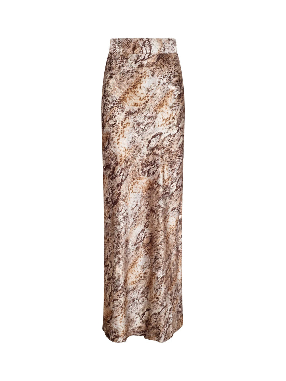 Ryker Silk Maxi Skirt in Tan Multi Western Snake
