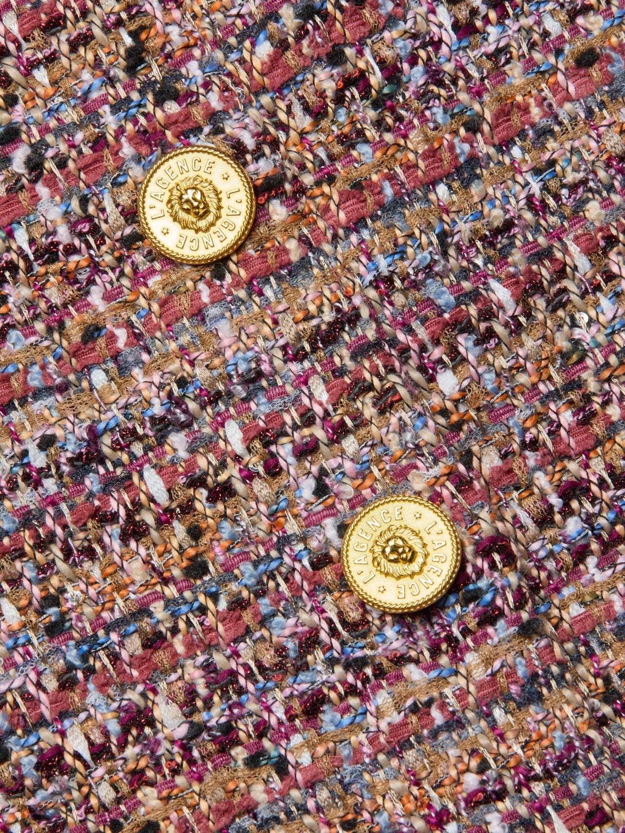 Tai Tweed Midi Skirt in Mauve/Tan Multi Tweed