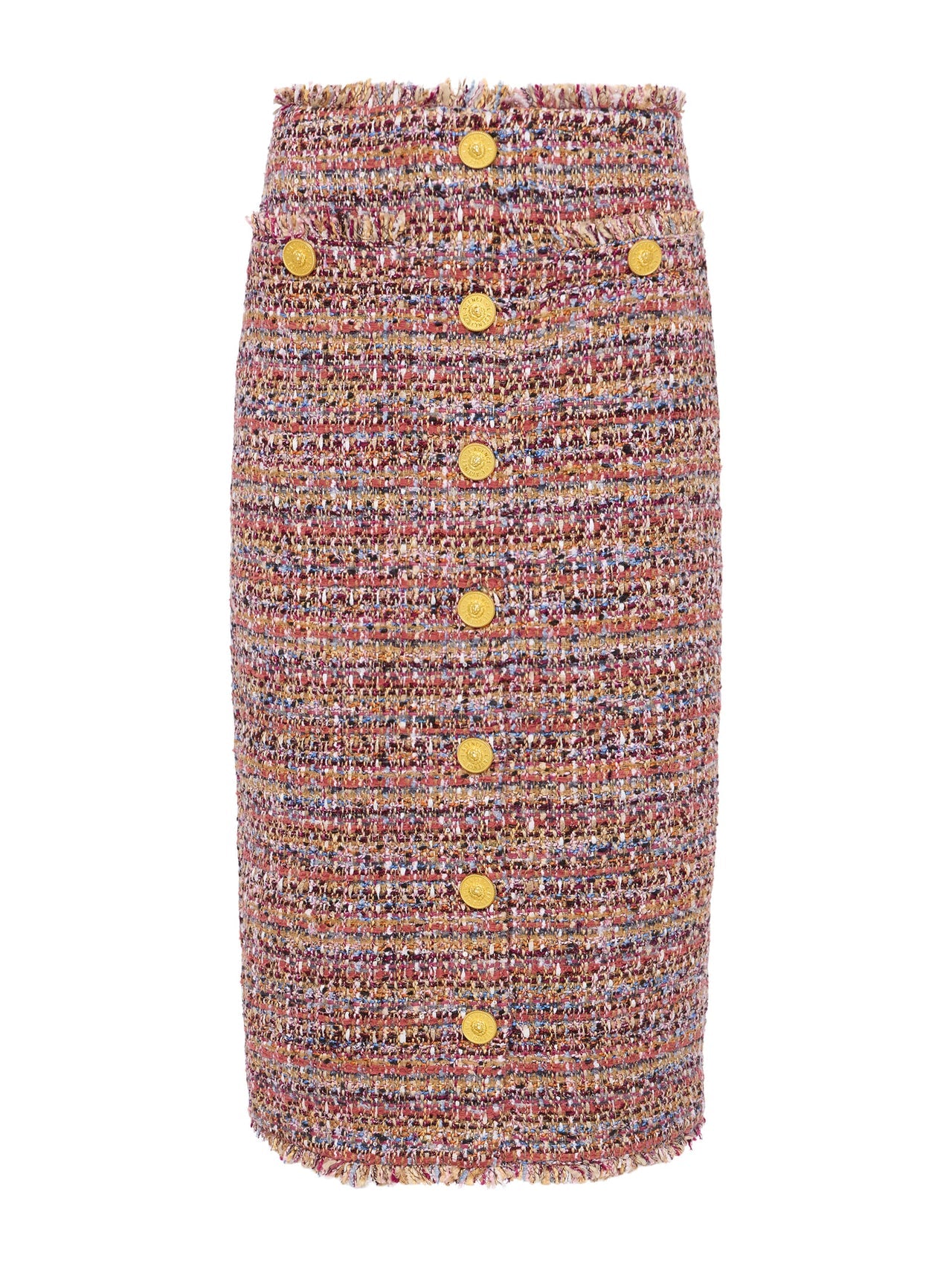 Tai Tweed Midi Skirt in Mauve/Tan Multi Tweed