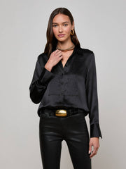 Divya Silk Shirt in Black