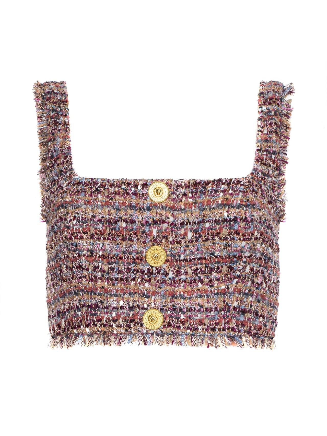 Maylin Tweed Top in Mauve/Tan Multi Tweed