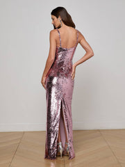 Karma Sequin Maxi Dress in Light Mauve