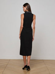 Catherine Tuxedo Midi Dress in Black