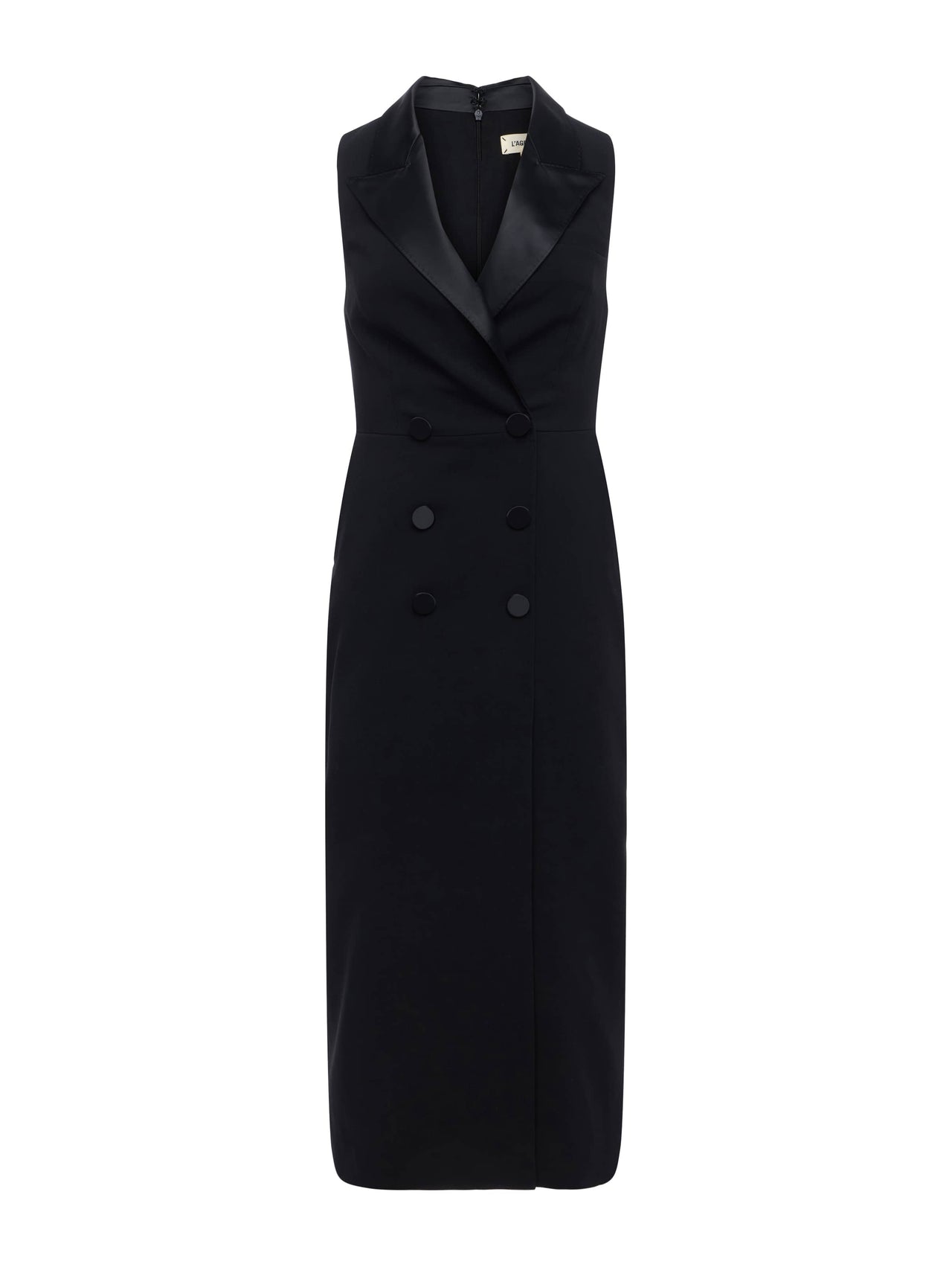 Catherine Tuxedo Midi Dress in Black