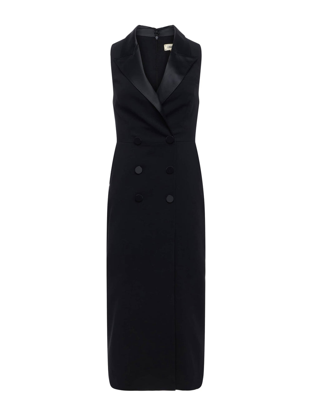 Catherine Tuxedo Midi Dress in Black