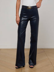 Clayton Coated Wide-Leg Jean in Deep Midnight Coated