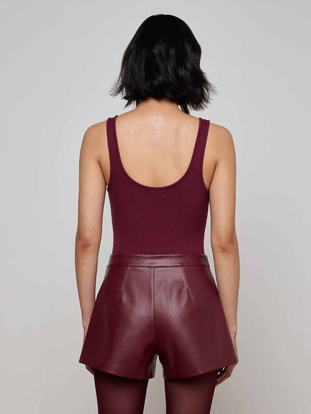 Nica Scoopneck Bodysuit in Dark Port