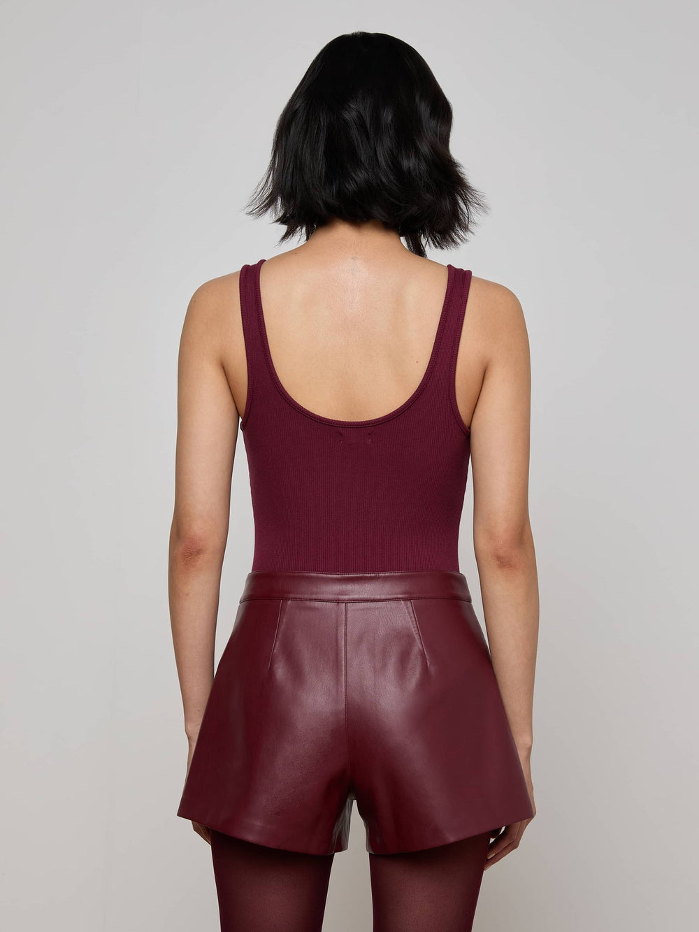 Nica Scoopneck Bodysuit in Dark Port