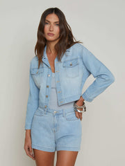 Koda Cropped Chambray Jacket in Dakota