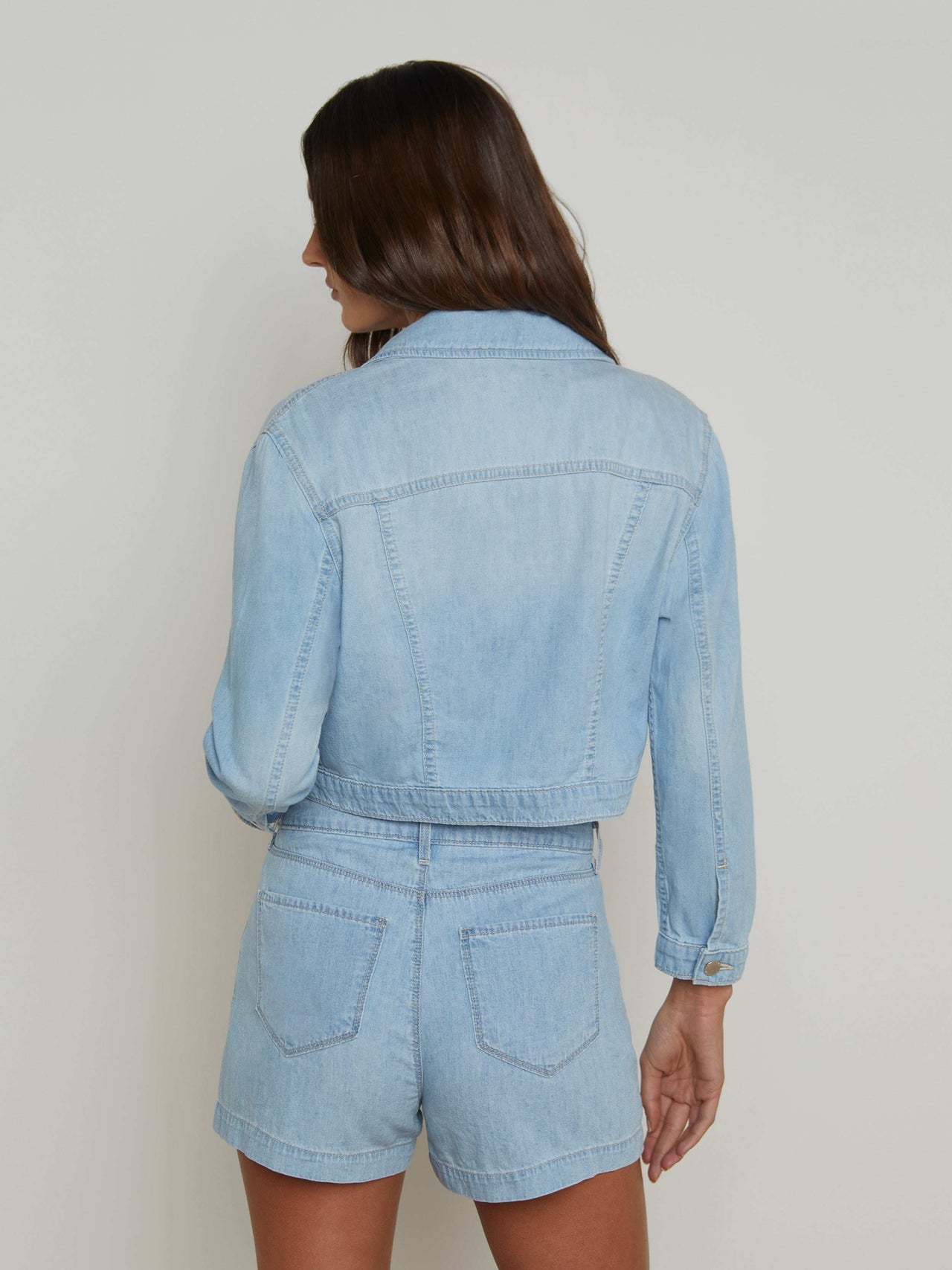 Koda Cropped Chambray Jacket in Dakota
