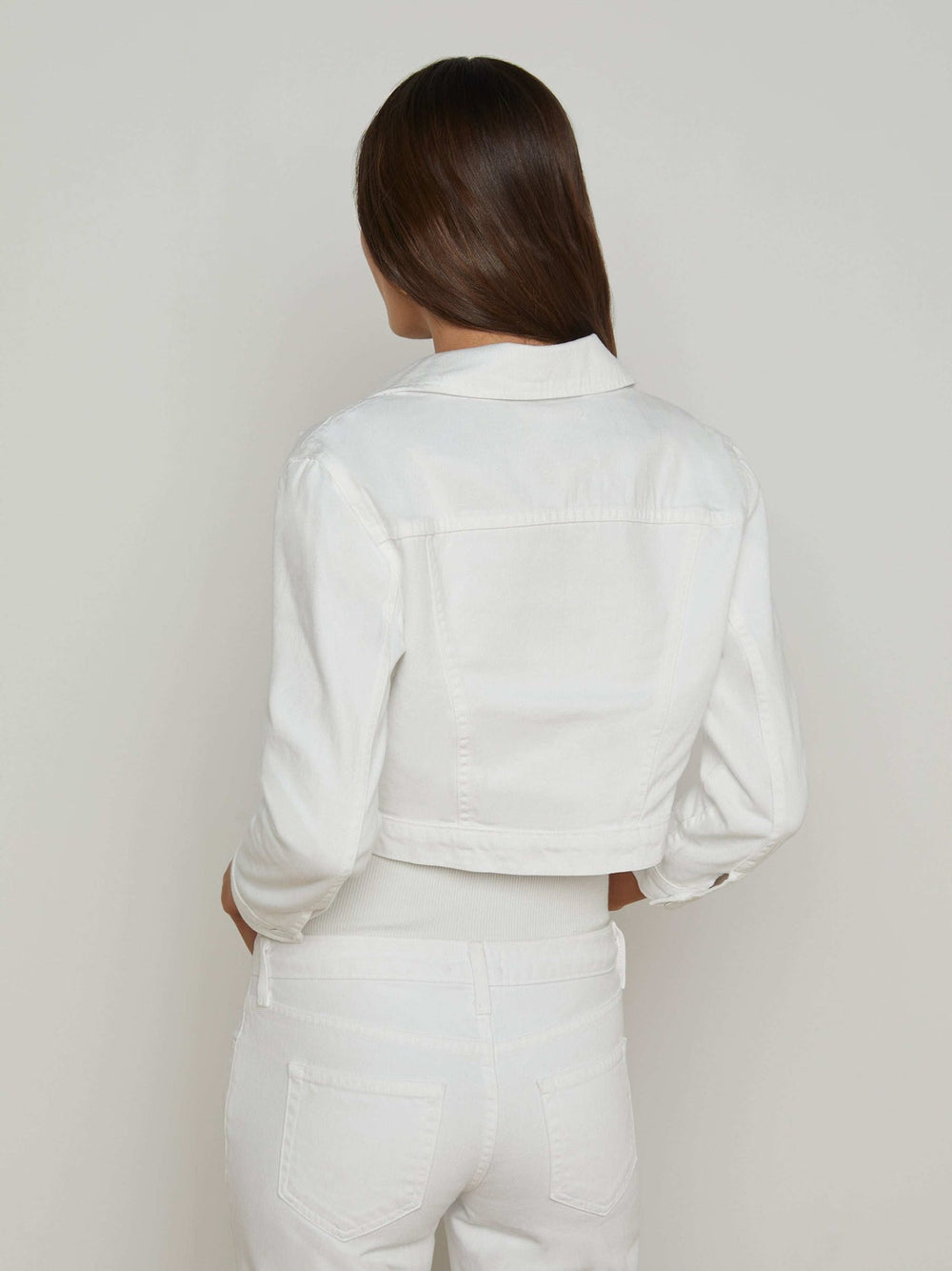 Koda Cropped Jean Jacket in Blanc