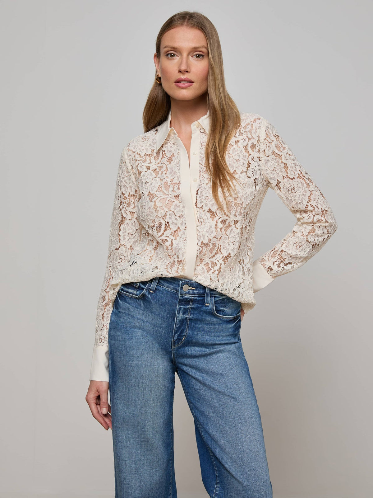 Maia Lace Blouse in Vintage White