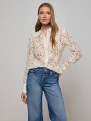 Maia Lace Blouse in Vintage White