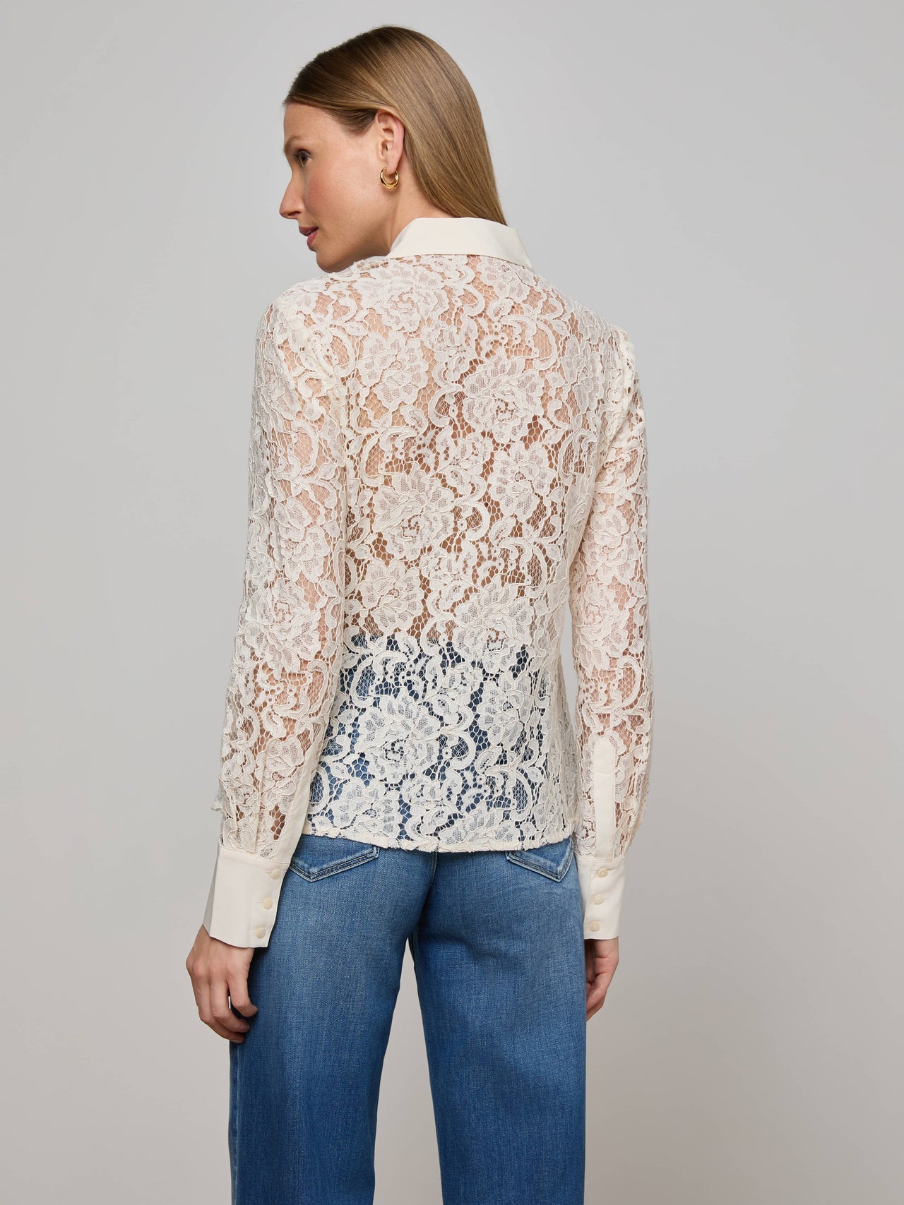 Maia Lace Blouse in Vintage White