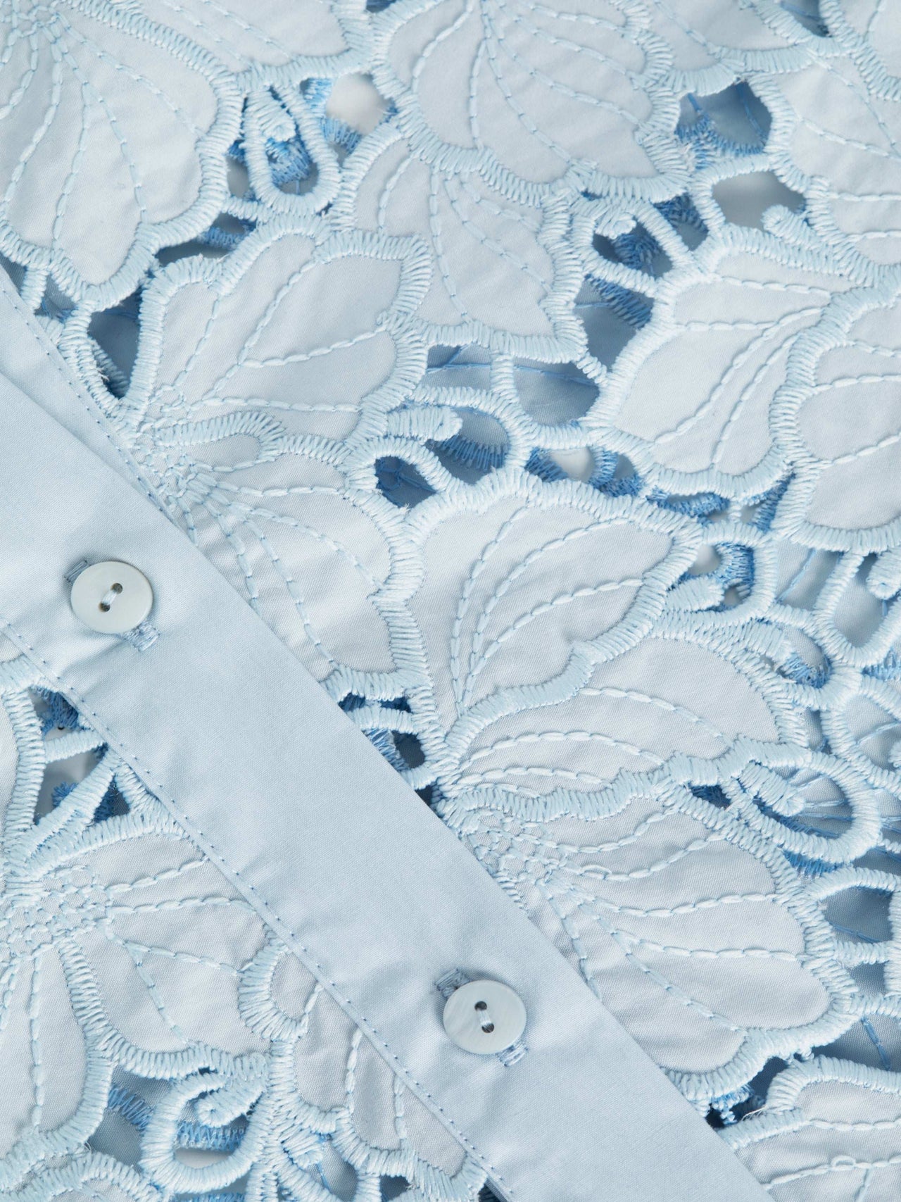 Seychelle Lace Cropped Blouse in Blue Fog