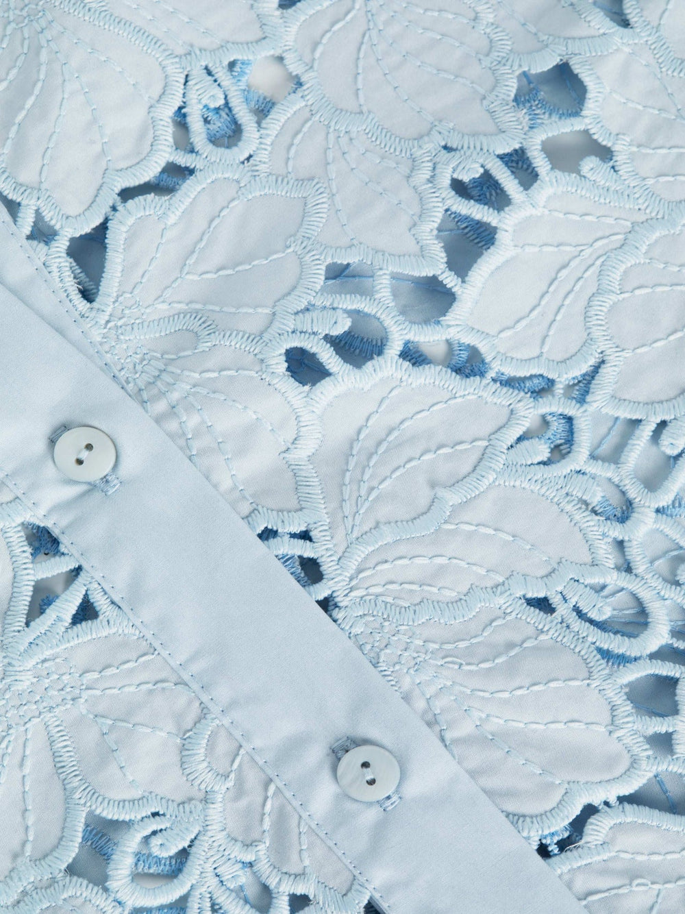 Seychelle Lace Cropped Blouse in Blue Fog