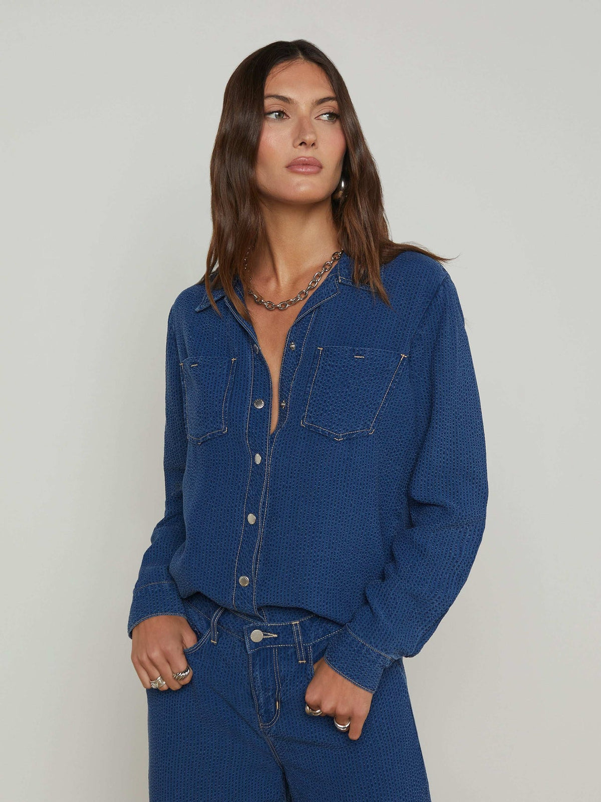 Isla Chambray Shirt in Heron