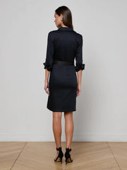 Karin Poplin Shirt Dress in Black
