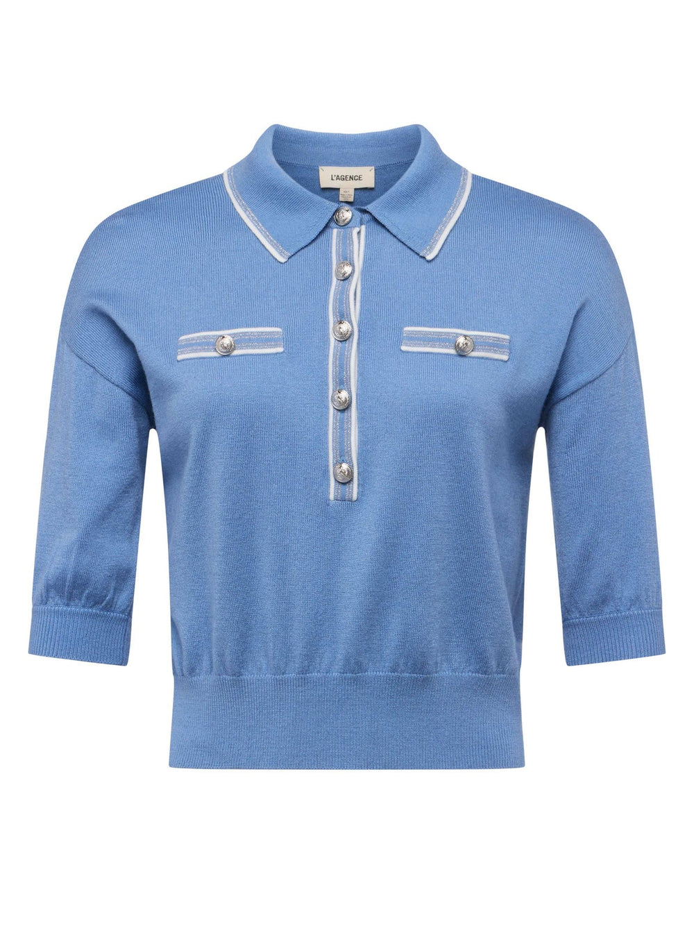 Masaki Sweater in Harbor Blue/Ivory/Nickel