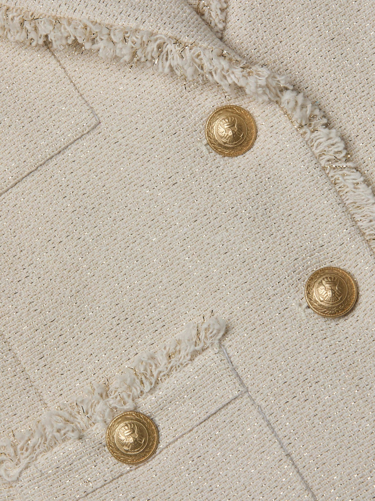 Sylvia Tweed Jacket in Ivory/Light Gold