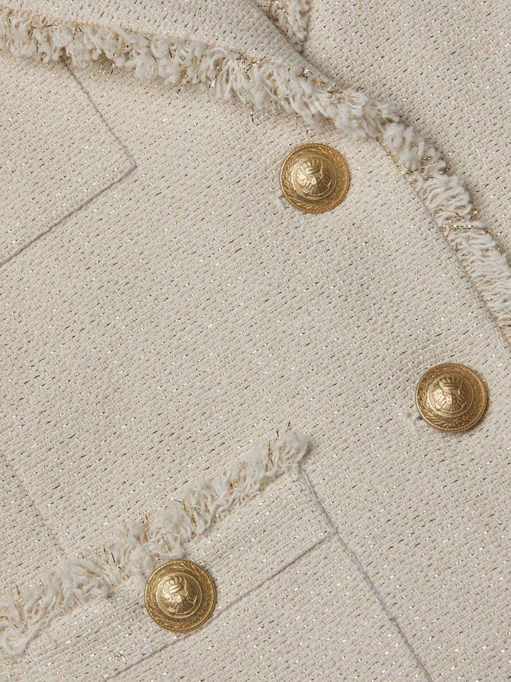Sylvia Tweed Jacket in Ivory/Light Gold