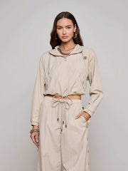 Bronwyn Cropped Windbreaker in Cement