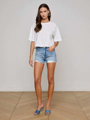 Clark Distressed Jean Short in Galveston Destruct