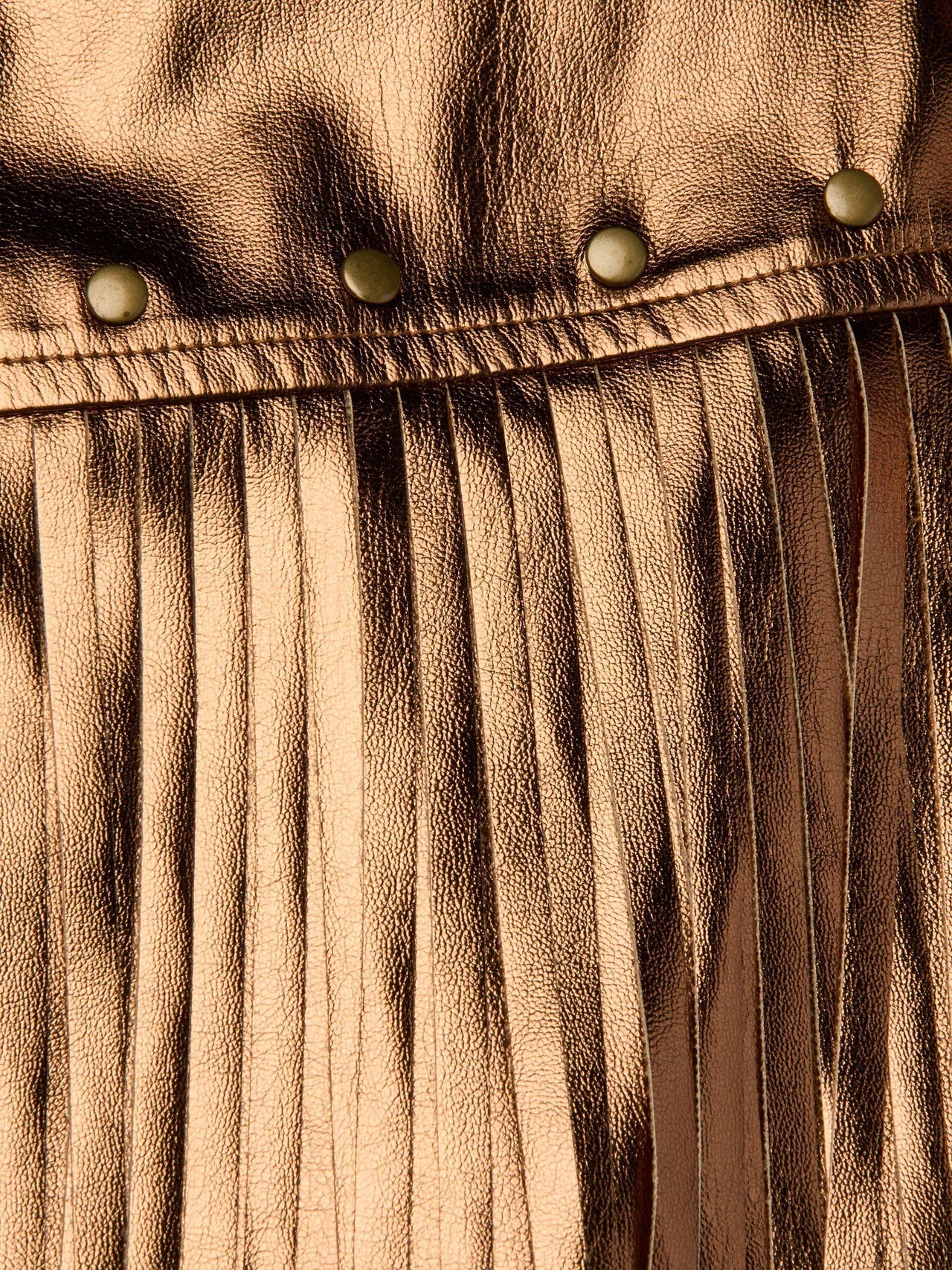 Karolina Fringe Skirt in Metallic Bronze Gold