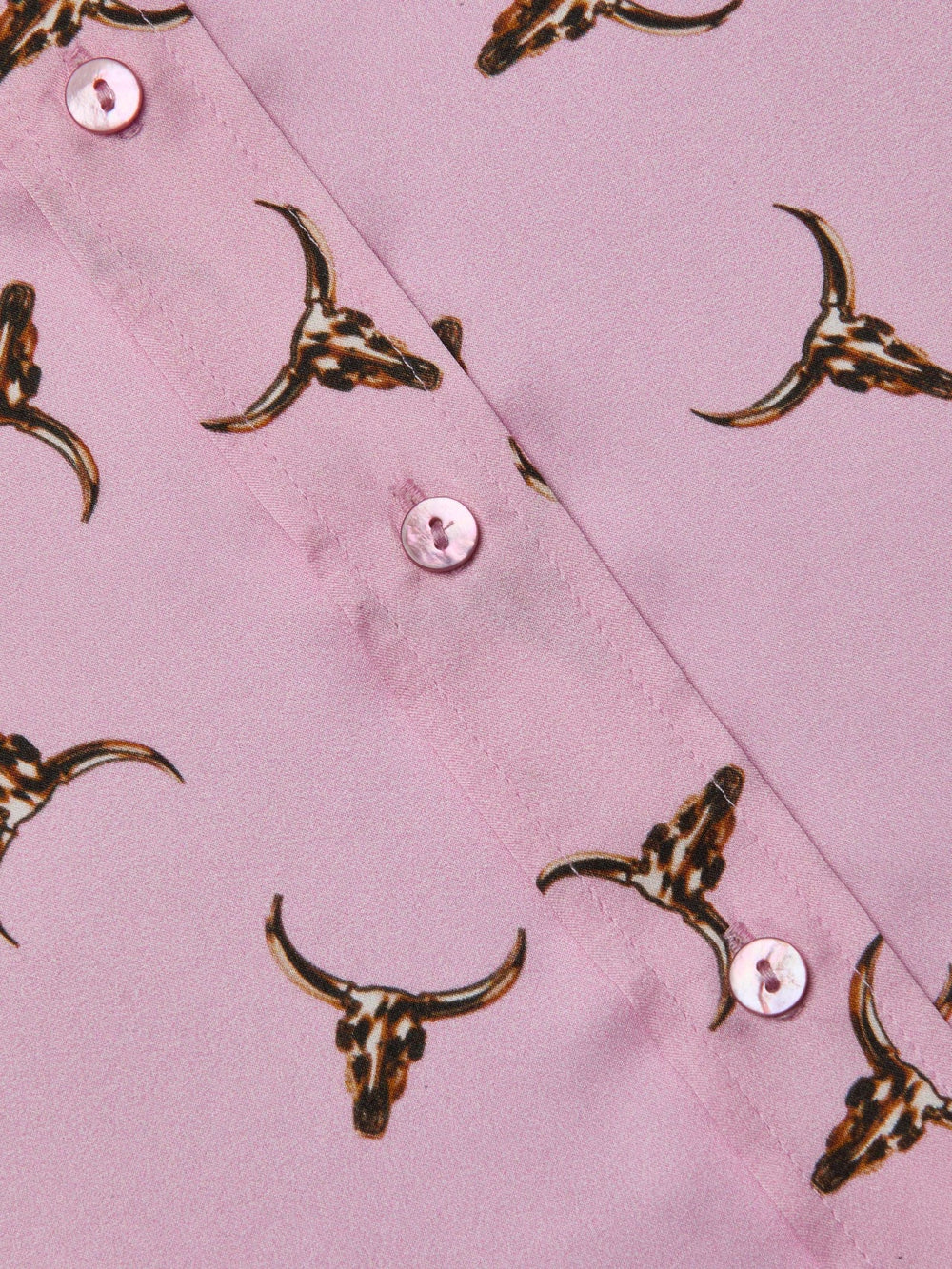 Dani Silk Blouse in Blush/Bronze Bulls Head