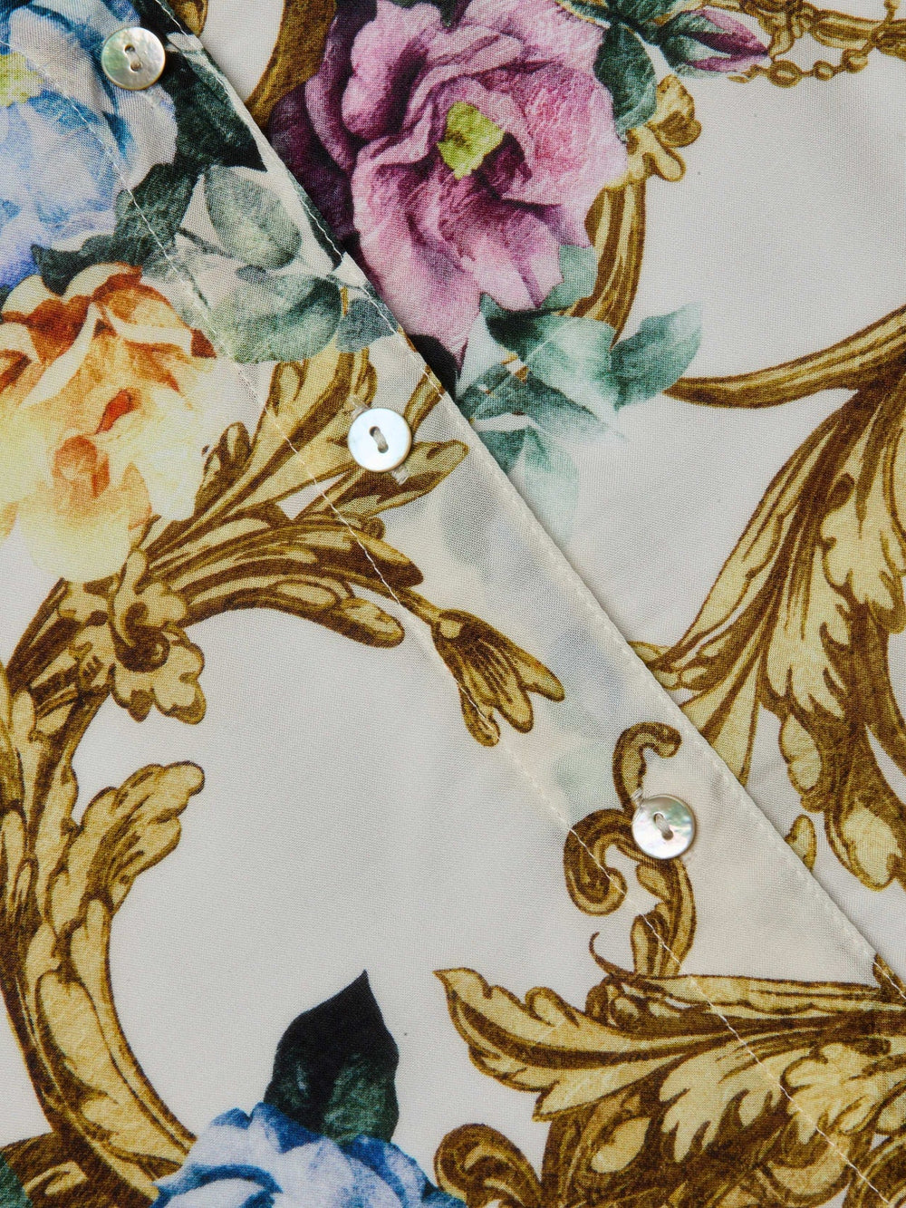 Camille Blouse in Vintage White Small Floral Baroque