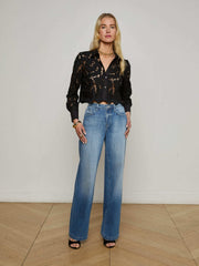Seychelle Cropped Eyelet Blouse in Black