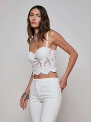Sonya Lace Bustier in White