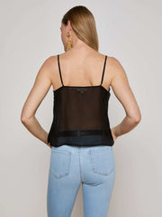 Erika Silk Chiffon Camisole in Black