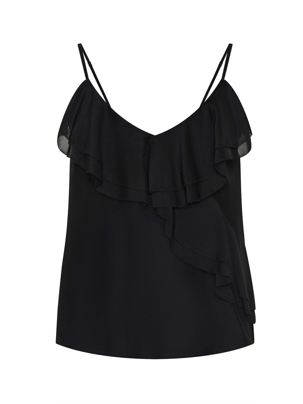 Erika Silk Chiffon Camisole in Black