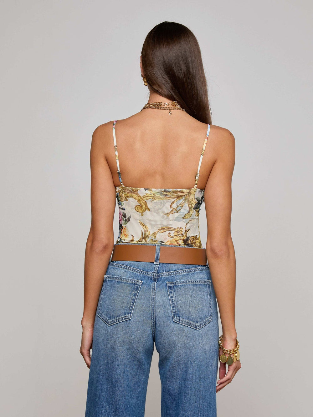 Vintage White Elowen Underwire Bodysuit, Baroque Floral Print