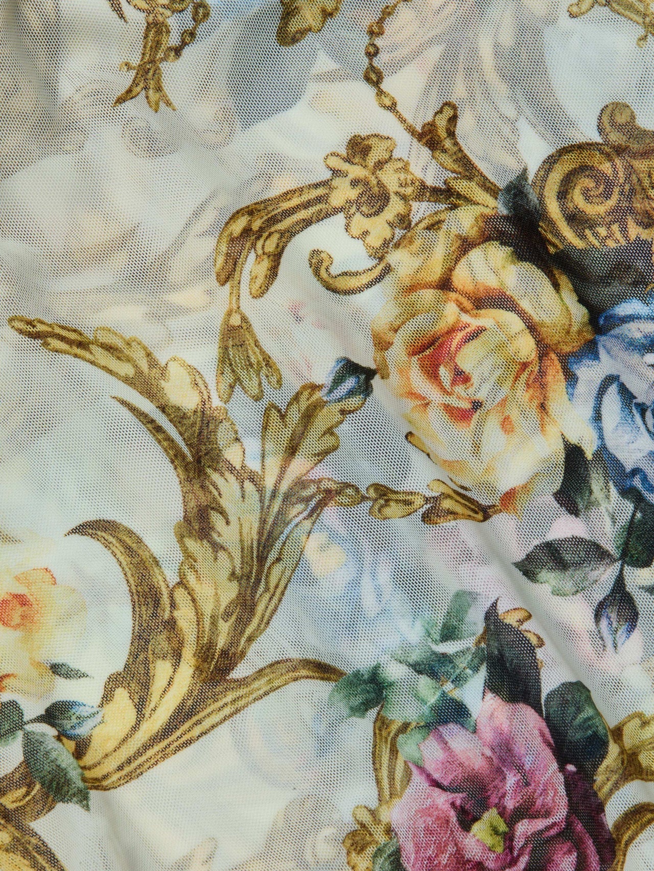 Vintage White Elowen Underwire Bodysuit, Baroque Floral Print