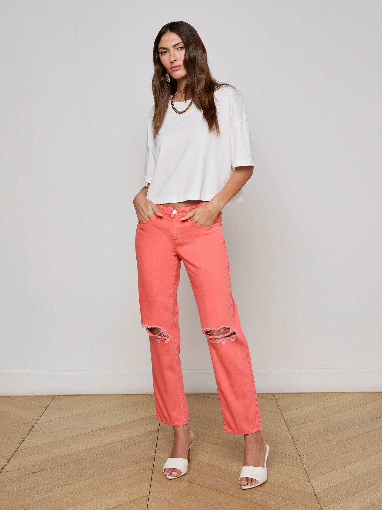 Daria Oversized Cropped Tee in White