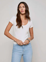 Brynlee Scoopneck Tee in White