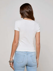 Brynlee Scoopneck Tee in White