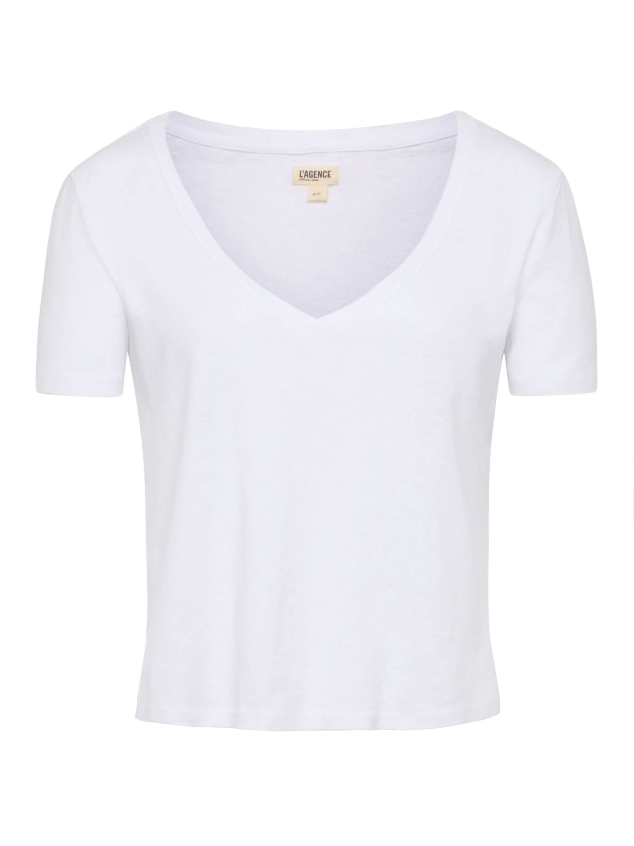 Carly V-Neck Tee in White