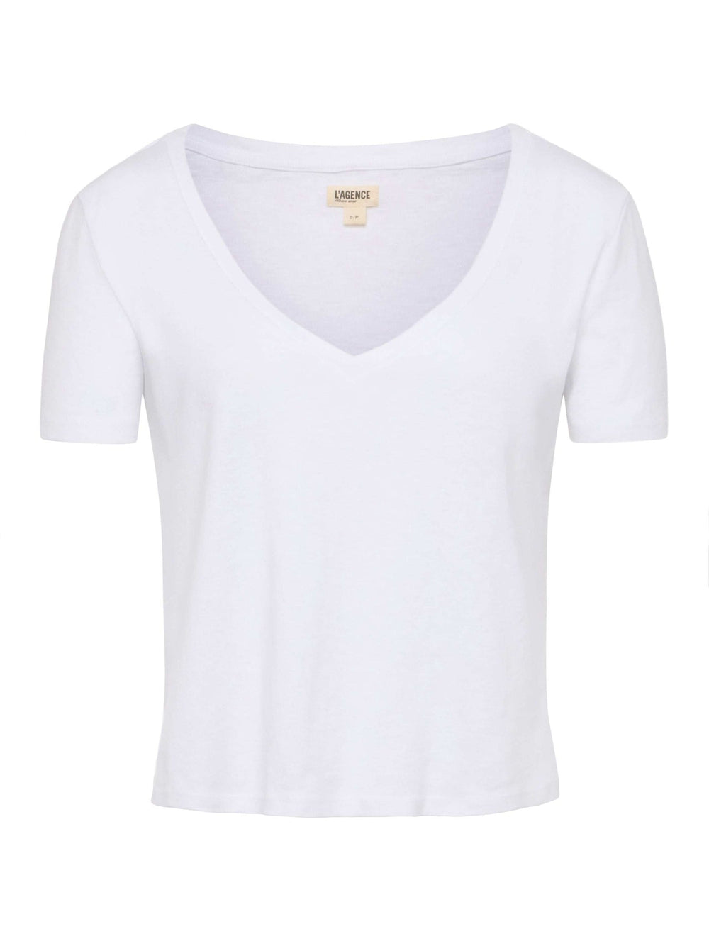 Carly V-Neck Tee in White