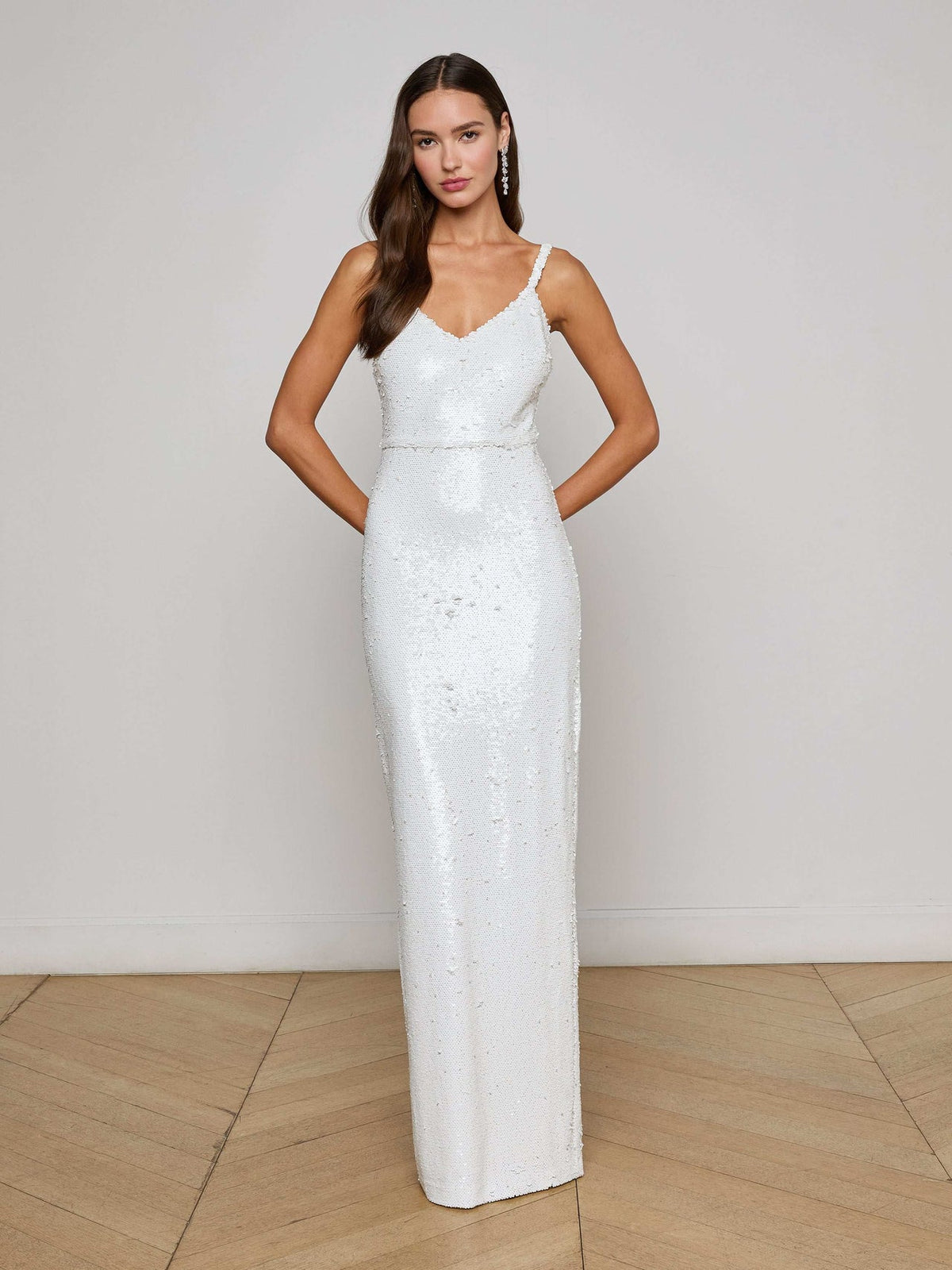 Karma Sequin Maxi Dress in White Sequin