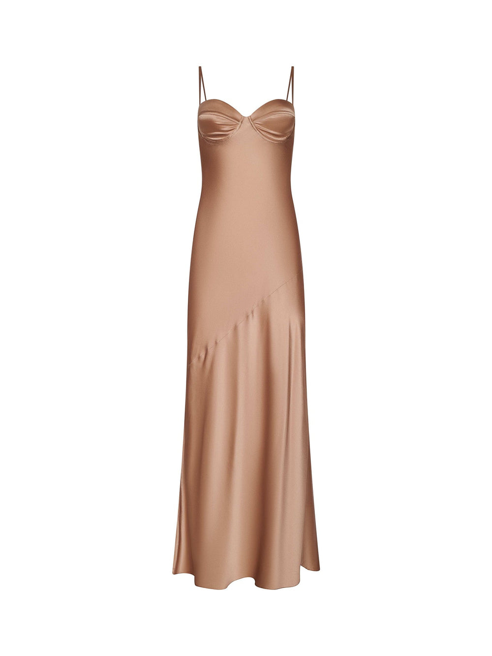 Sayla Silk Maxi Dress in Pecan