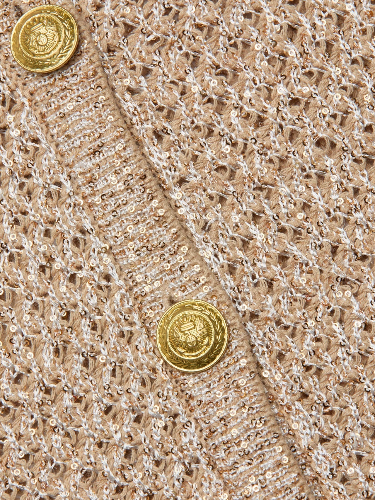 Blanca Sequin Cardigan in Natural Multi/Gold