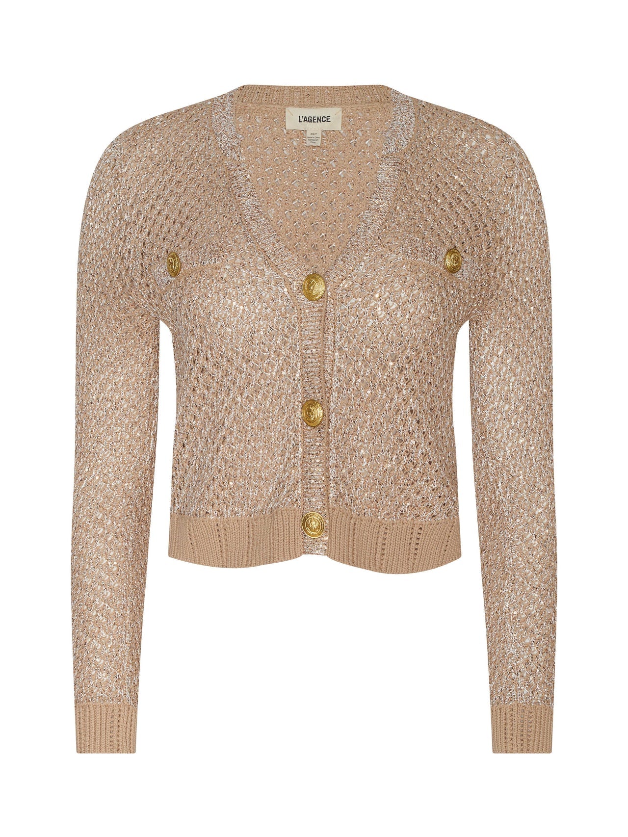 Blanca Sequin Cardigan in Natural Multi/Gold