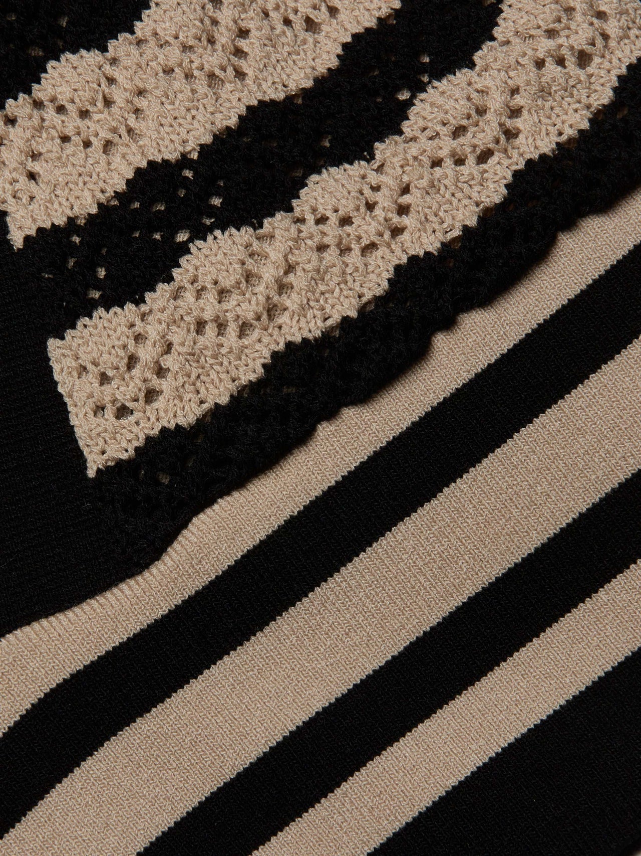 Reverie Pointelle Knit Bralette in Black/Natural Stripe