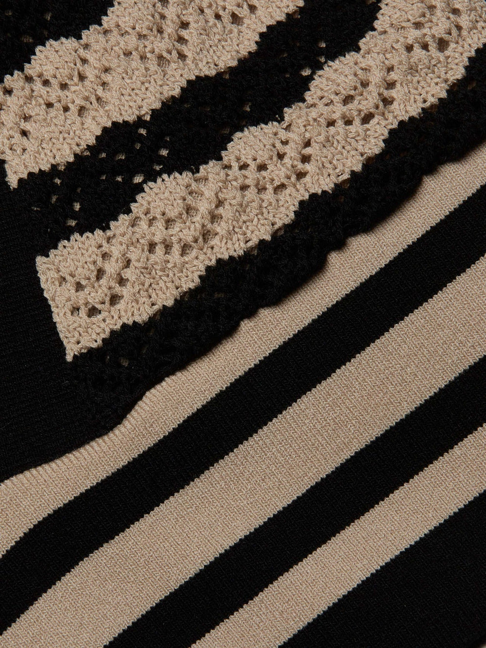 Reverie Pointelle Knit Bralette in Black/Natural Stripe