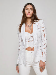 Clementine Lace Blazer in White